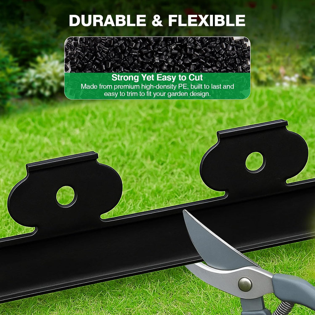 Mixc Garden Edging Border, 100Ft 2 Inch Tall Plastic Landscape Edging With 150 Stakes, Flexible Tool-Free Lawn Border For Yard, Flower Bed & Landscaping