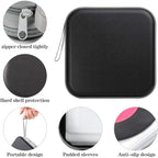 Cd Case, 48 Capacity Hard Plastic Zipper Disc Wallet For Car | Dvd Holder, Portable Hand Strap, Anti-Slip Sleeves, Scratch-Resistant Sleeves, Disc Storage Organizer, For Home Office Travel