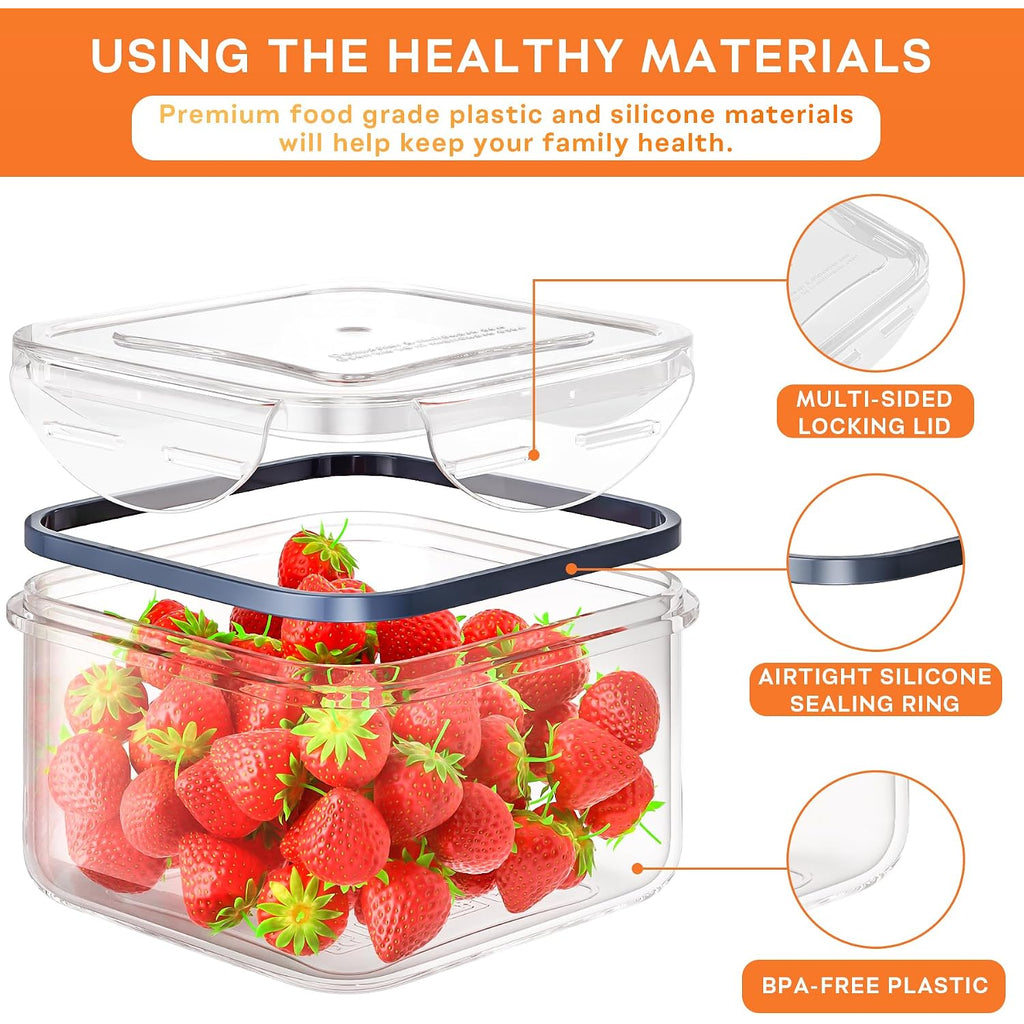 40 Pcs Food Storage Containers With Lids Airtight (20 Containers & 20 Lids), Plastic Storage Meal Prep Container-Stackable 100% Leakproof & Microwave Organization And Storage Sets, Lunch Containers