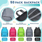Eccliy 50 Pack Backpacks In Bulk 17 Inches Wholesale Back Pack Basic Backpack For Adult Lightweight Outdoor Travel Bookbags(5 Colors)