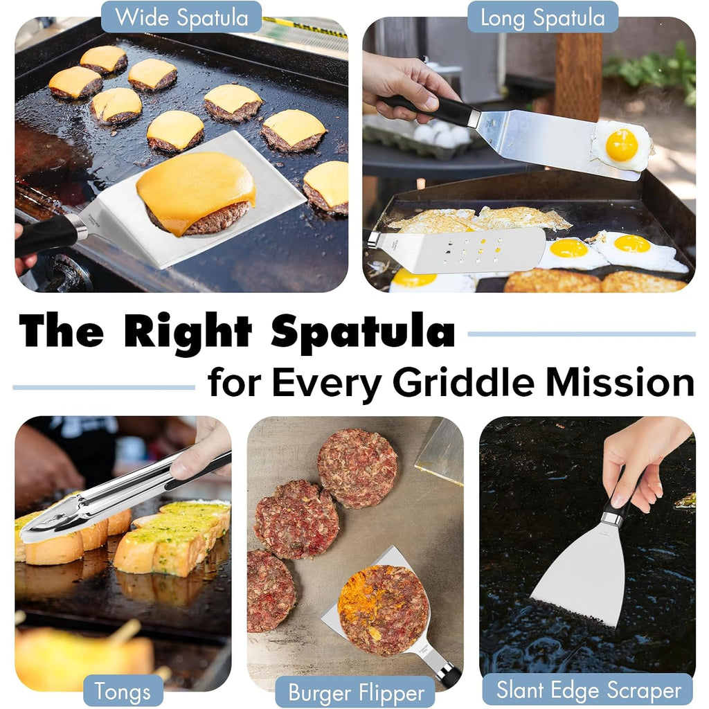 31Pcs Griddle Accessories Kit For Blackstone, Flat Top Hibachi Grill Spatula Set With 2 Melting Domes, Burger Press, Patty Maker And Apron, Professional Teppanyaki Tools Gifts For Outdoor Bbq