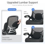 Big And Tall 400Lbs Heavy Duty Office Chair, 5" Thickened Seat Ergonomic Desk Chair With Adjustable Armrests, Home Office Computer Chairs For Long Hours Mesh Executive Chair(Black)