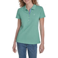 Women's Polo Short Sleeve Button Placket Polo