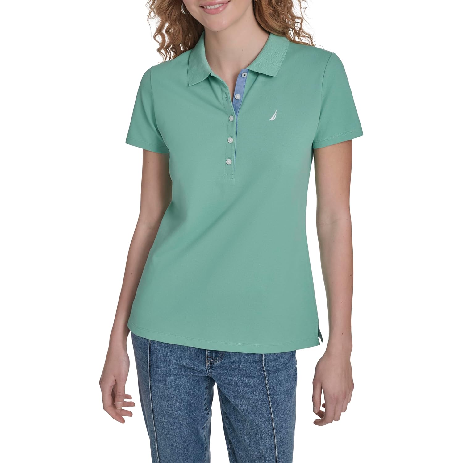 Women's Polo Short Sleeve Button Placket Polo
