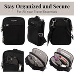Baggallini Securtex® Anti-theft Mini Everything Crossbody Bag, 6.3"x8.25" Rfid, Locking Zippers & Cut-resistant Strap