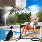 Standing Misters For Outside Patio - 5.3Ft Stand Misting System For Cooling Outdoor Areas, Easy To Install & Maintain, 4 Adjustable Nozzles For Custom Coverage, Durable For Backyard Use