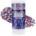 Patriotic Red White and Blue Body Glitter Stick,4th of July Accessories,Sparkling Face Hair Glitter for 4th of July Outfits Women Kids,American Flag Makeup for Independence Day 250 Anniversary