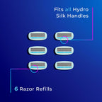 Schick Hydro Silk Sensitive Razor Blade Refills, 6 Count | 5-Blade Sensitive Skin Razors for Women | Womens Razor Refills for Sensitive Skin