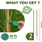 2 Pack 48'' Bendable Moss Pole Monstera Plant Support For Climbing Indoor Plants - Stakes For Potted Climbers - Tall Sticks Indoor Trellis For Houseplants - Accessories For Monstera Pot