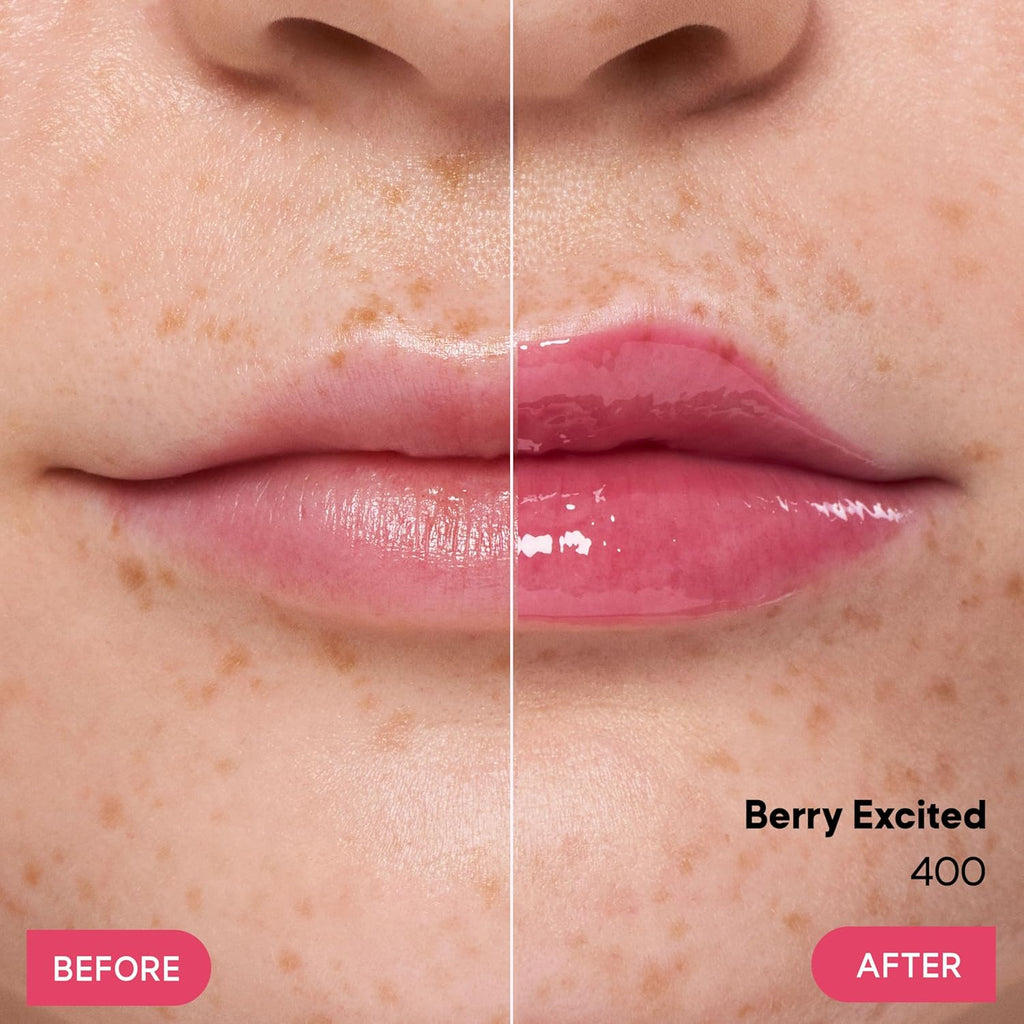 Almay Gleam Big™ Lip Serum, Hydrating and Moisturizing, Hypoallergenic Lip Gloss, Non-Sticky, 400 Berry Excited, 0.13 fl oz