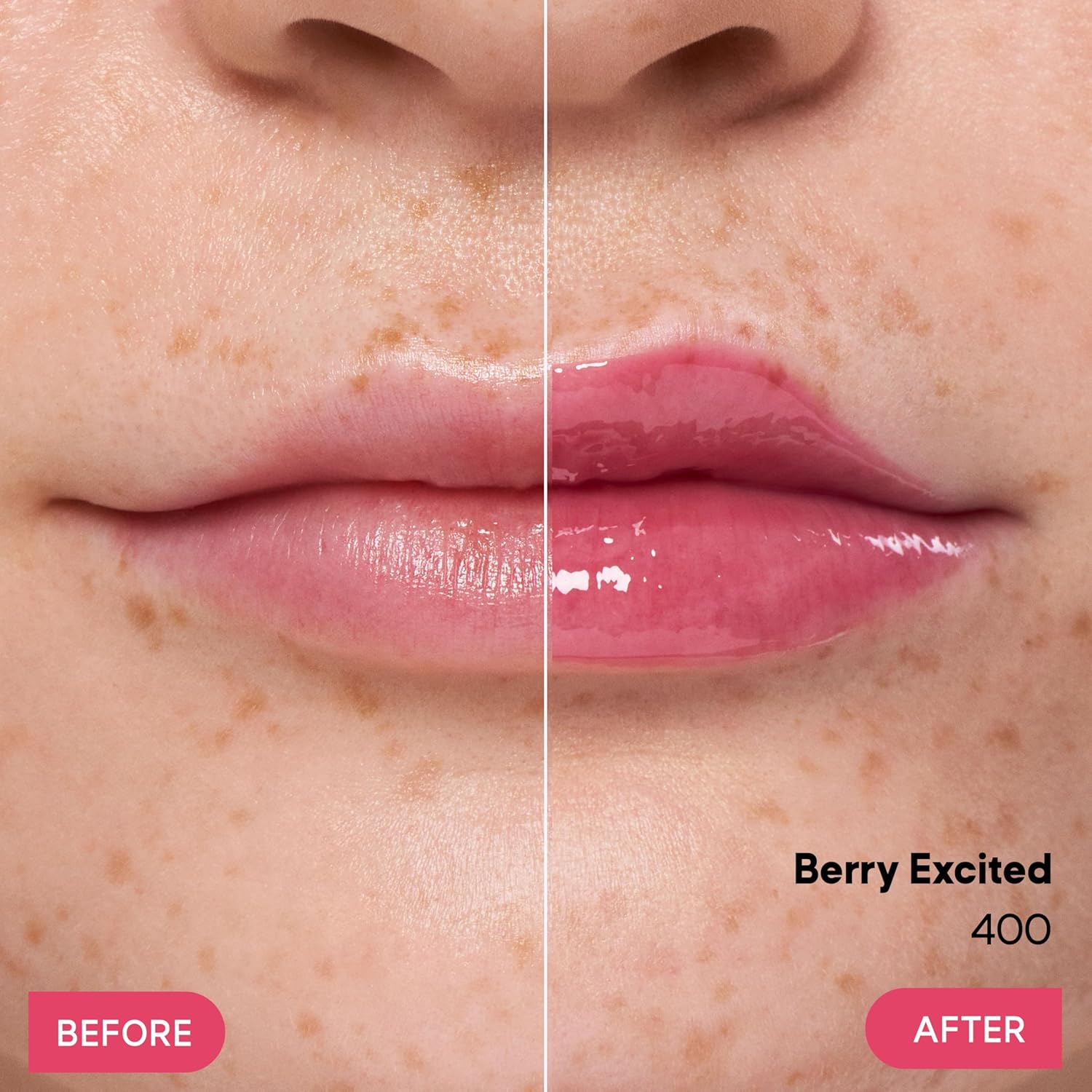 Almay Gleam Big™ Lip Serum, Hydrating and Moisturizing, Hypoallergenic Lip Gloss, Non-Sticky, 400 Berry Excited, 0.13 fl oz