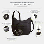 Travelon Anti-theft Classic Crossbody Bucket Bag | Anti-theft