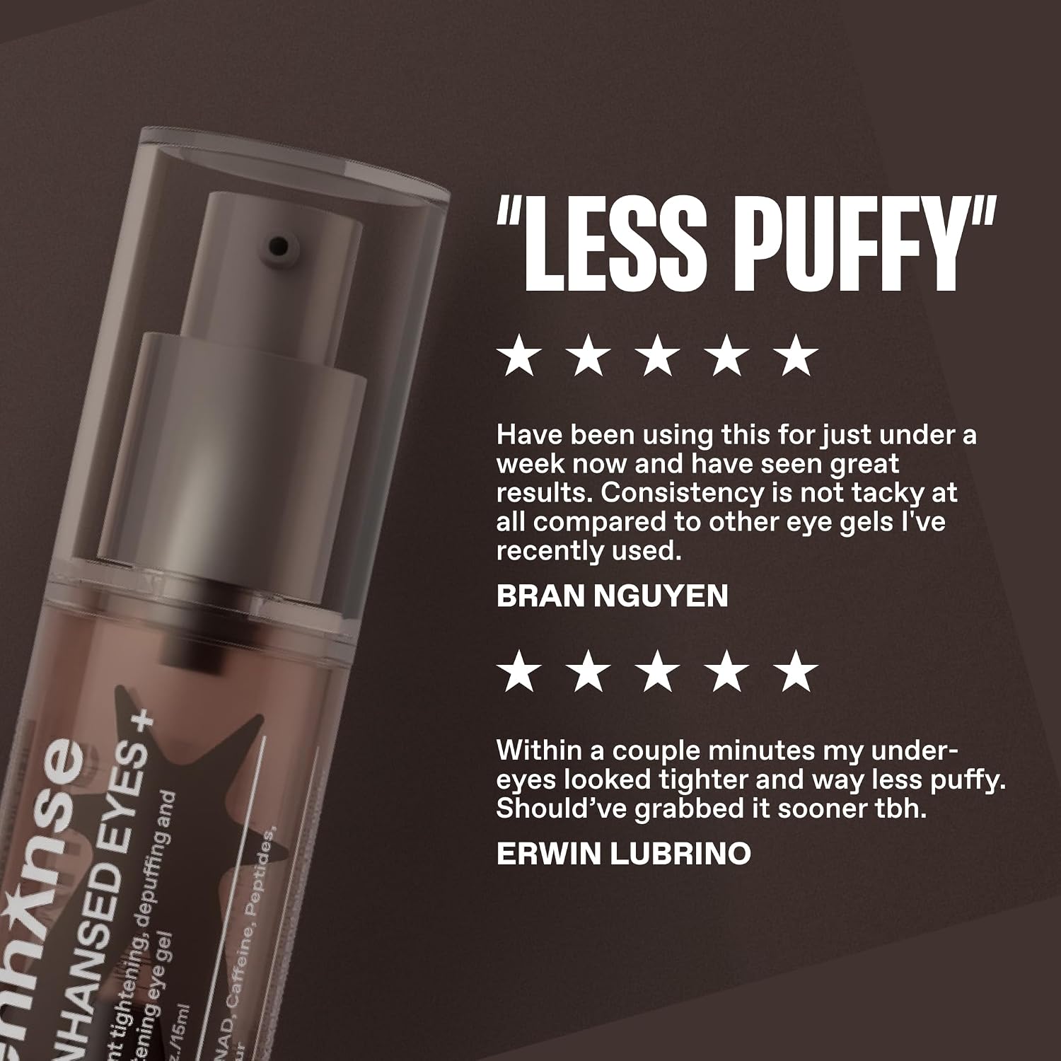 Under Eye Gel For Men, Caffeine Eye Cream, Peptides, Rejuvenad, Instant Tightening, Brightening, Depuffing For Under Eye Bags, Blurs Fine Lines And Dark Circles, 0.5 Fl Oz