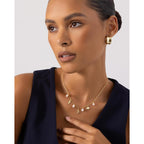 PAVOI 14K Gold Plated Beach Charm Necklace for Women - Dainty Paperclip Chain Trendy Beachy Multi Charm Necklace - Gold Ocean Summer Jewelry with Freshwater Pearl, Sea Shell, Starfish