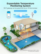 Goveelife Wifi Pool Thermometer P1 Wireless, Water Thermometer | Easy Read Digital Pool Thermometer Floating, Ipx7 Waterproof, App/Email Alert, 328Ft Range For Swimming, Pond, Bath, Spa