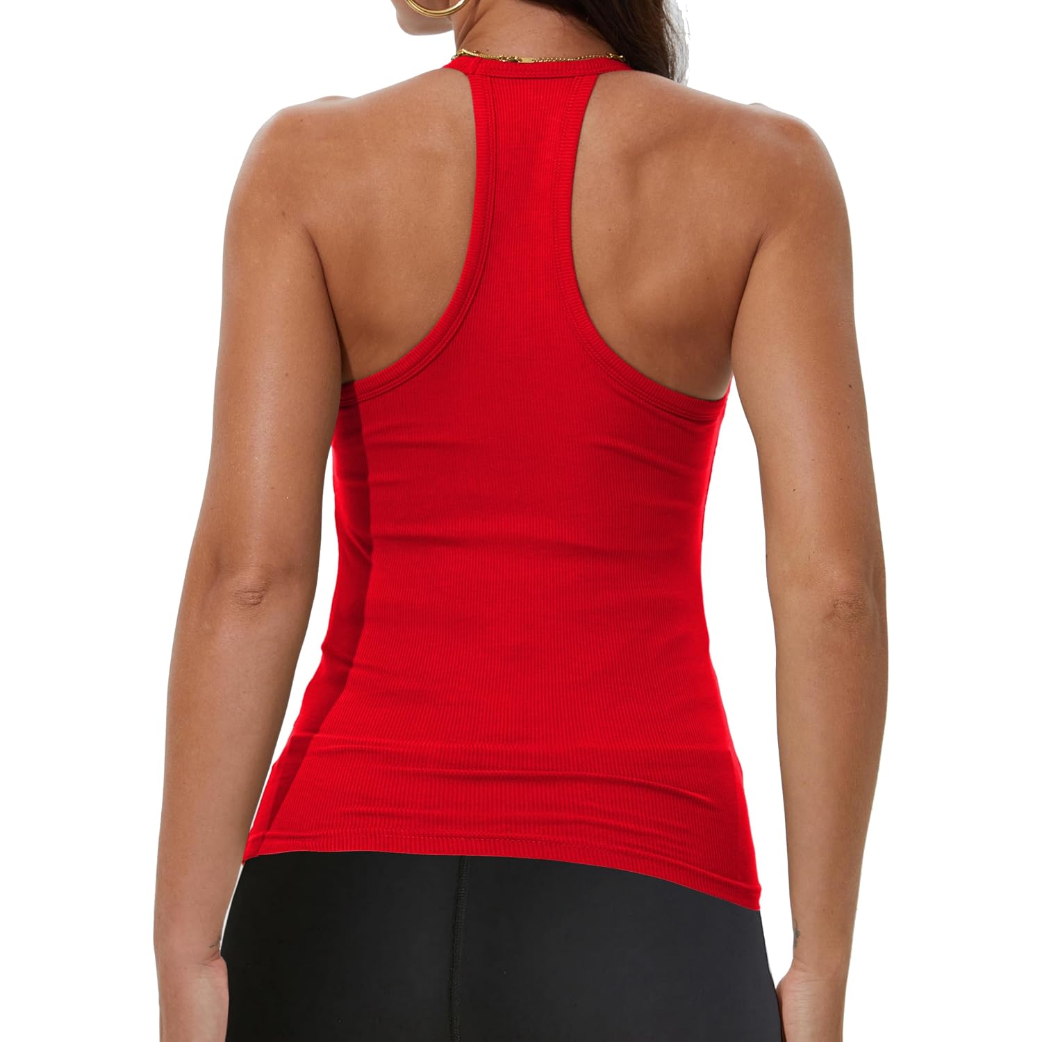 iGENJUN Workout Tops for Women Racerback Basic Tank Summer 2026 Camisole V Neck Slim Fit Ribbed Sleeveless