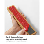 Larhn Magnetic Knife Holder For Wall Or Fridge - No-Drill Bamboo Knife Magnetic Strip, 16″ - Renter Friendly