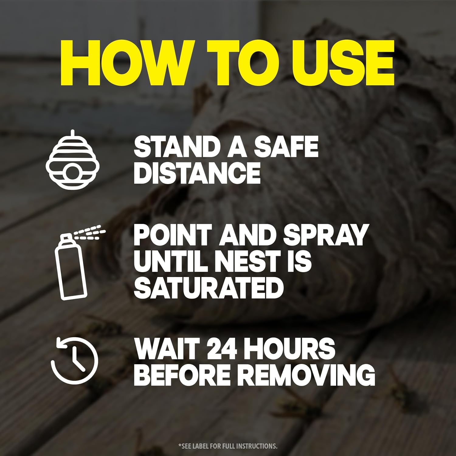 Raid Wasp & Hornet Killer Spray, Kills The Entire Nest, For Paper Wasps, Yellow Jackets, Mud Daubers, And More, 17.5 Oz