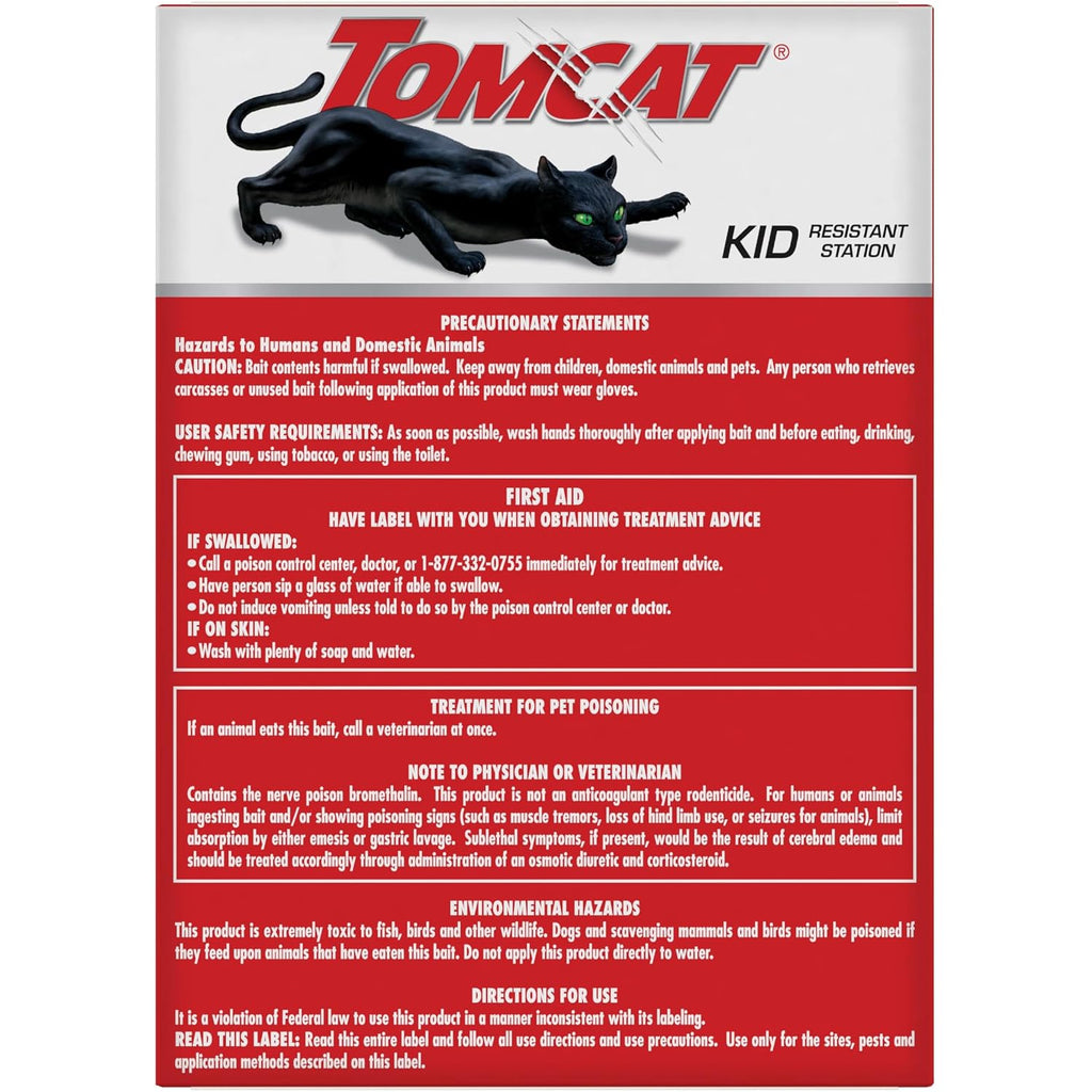 Tomcat Mouse Killer, Child Resistant, Disposable Station, 2 Stations | Tamper-Resistant Indoor Bait Station With Clear Monitoring Window, 2 Pre-Filled Ready-To-Use Bait Stations