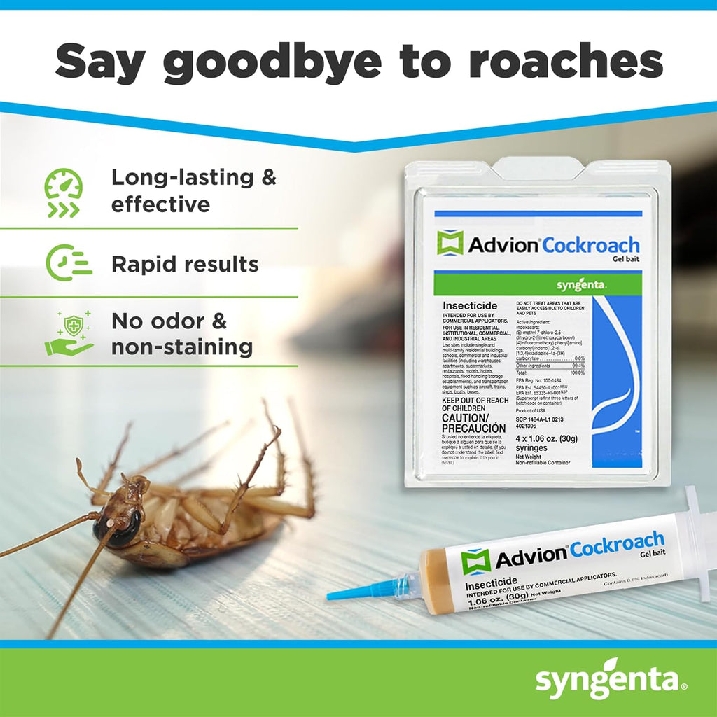 Syngenta 383920 Advion Cockroach Gel Bait 4 X 30 Gram Tubes Roach Control