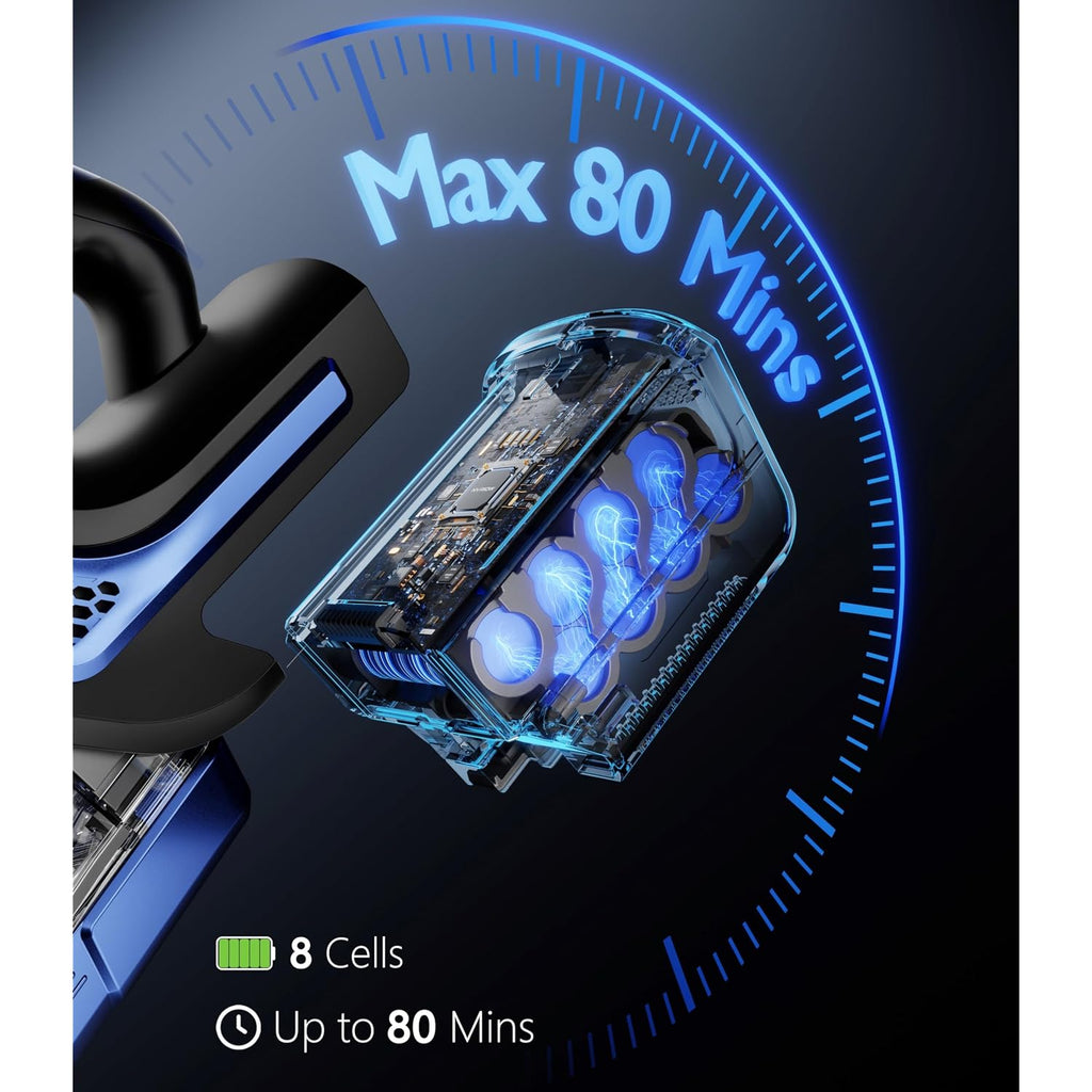 Cordless Vacuum Cleaner, 55Kpa Vacuum Cleaners For Home, Max 80Mins Runtime Stick Vacuum With Led Display&1.5L Dust Cup, Rechargeable Lightweight Handheld Vacuum For Carpet/Hardwood Floor/Pet Hair/Car