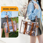 Getgto Clear Bags For Women Tote Bag, Crossbody Bag, Stadium Approved Clear Purse For Sports Events, Concert, Work & Beach