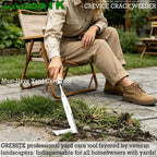 Crack Weeder Crevice Weeding Stainless Steel Sharp Lightweight Tool | Razor-Sharp Rust-Resistant L-Shaped Blade, Solid Beech Wood Non-Slip Handle, For Patio Cracks, Driveway Gaps, Walkway Edging