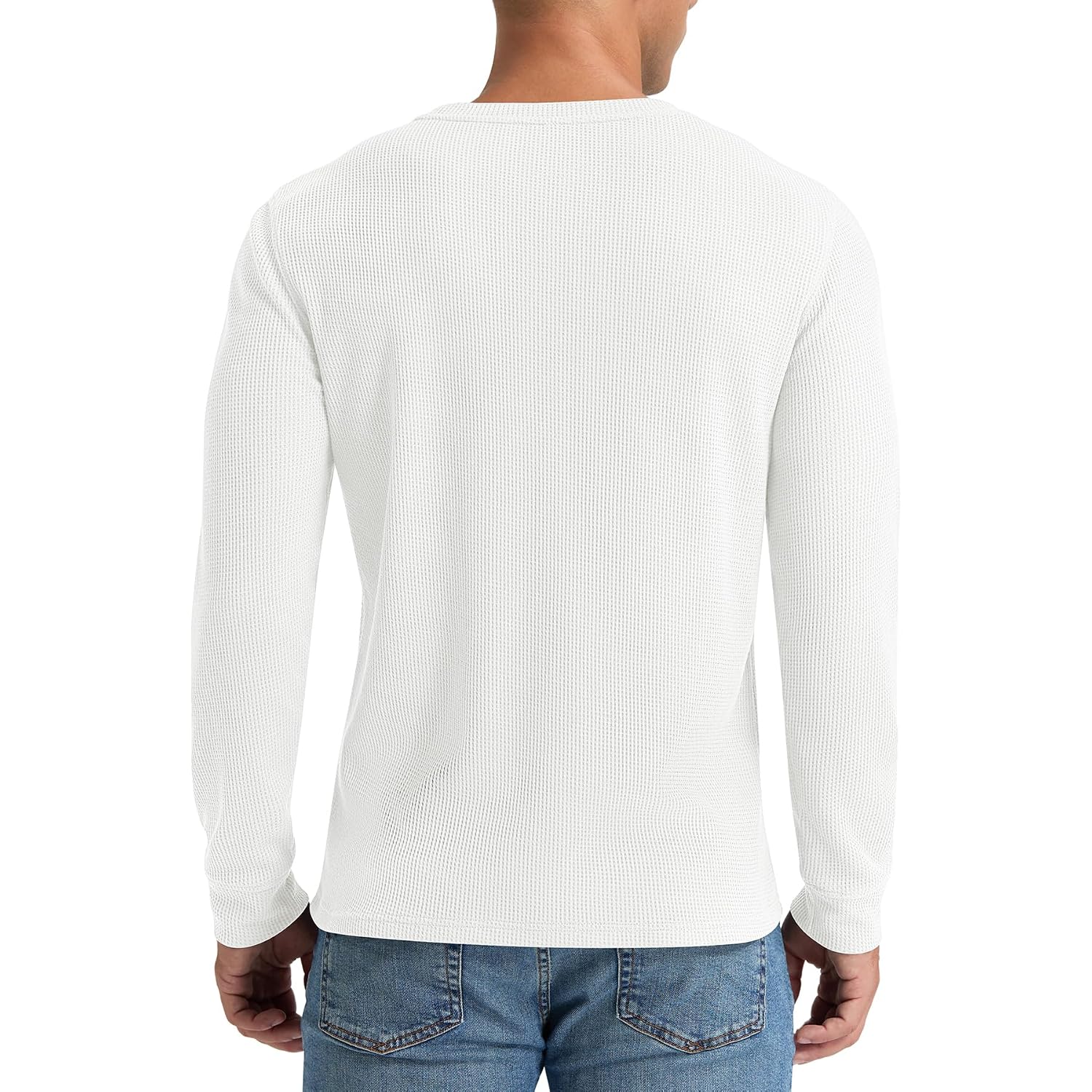 Nitagut Mens Waffle Crewneck Shirts Slim Fit Long Sleeve Casual T-Shirt