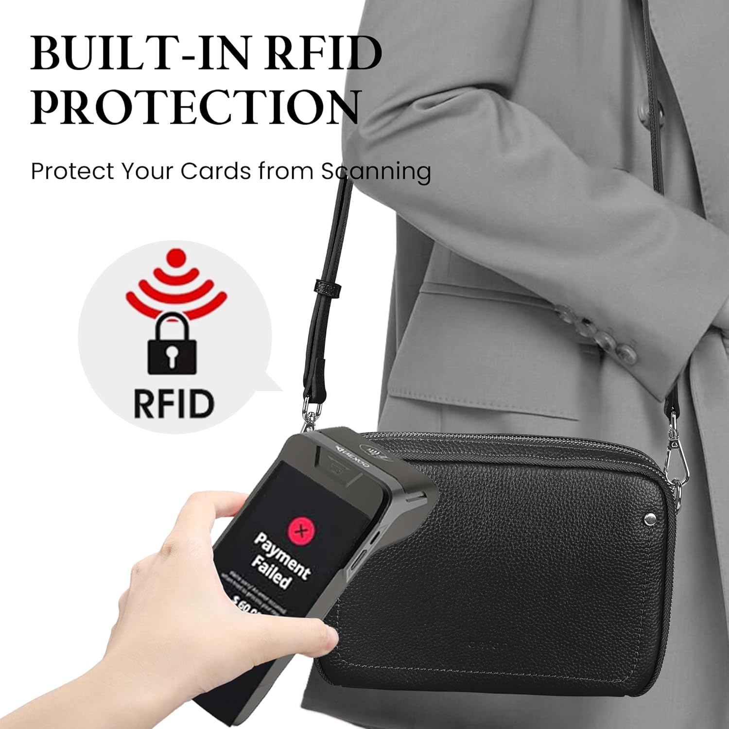 befen Genuine Leather Crossbody Bags for Women, Purses with Built in RFID Wallet Woman Camera Shoulder Bag Handbags | Genuine Leather, Built in RFID Wallet, Genuine Leather, Built in RFID Wallet