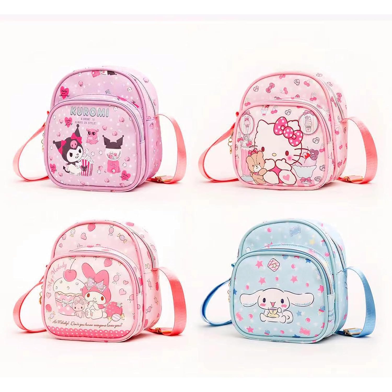 Cute Mini Crossbody Purse, Leather Messenger Shoulder Bag, Cartoon Design, A-G-E-S 3-6, 2Pcs - Christmas Gifts