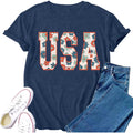 Womens USA Shirt 4th of July Shirts American Patriotic Tee Tops