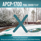 Little Giant Apcp-1700 115-Volt, 1/3 Hp, 1745 Gph, Automatic, Submersible, Swimming Pool Cover Pump With 25-Ft. Cord, Light Blue, 577301
