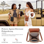 Befen Genuine Leather Small Crossbody Bags For Women, Rfid Phone Purse With Card Slots, Multi Pockets Crossbody Purses