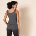 Amazon Essentials Women's Slim-Fit Scoop Neck Tank Top, Pack of 2, Charcoal Heather, Large