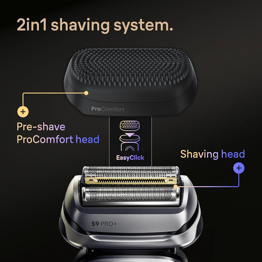 Braun Series 9 PRO+ Electric Shaver, Wet & Dry Razor, Pro SensoAdapt, 6in1 SmartCare Center, 9697CC, Silver