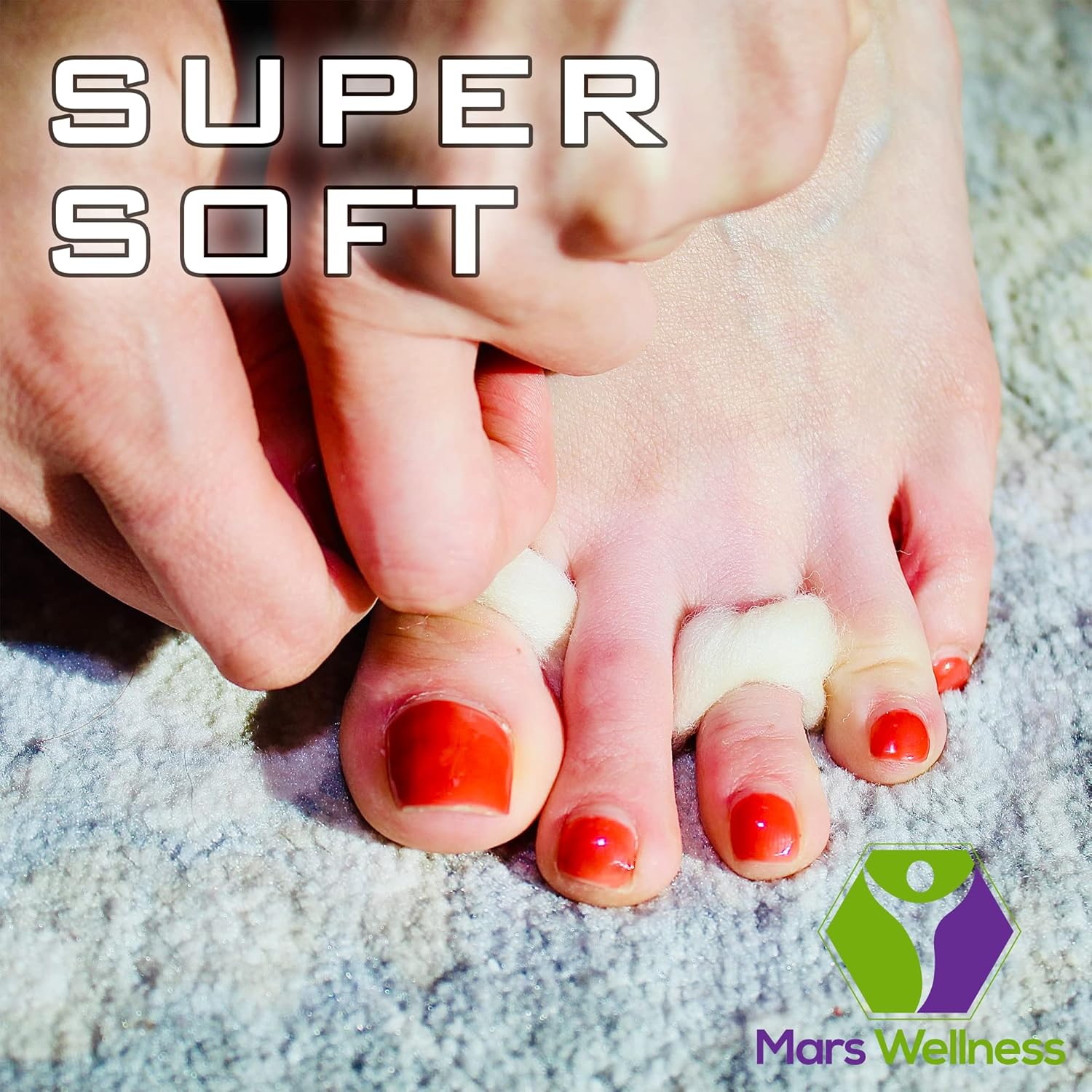 Lambs Wool for Feet Super Soft Cushioning and Toe Seperator - 3/8 oz - Lambs Wool for Toes for Hiking, Dance, Walking and Running - 1 Pack