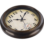 Outdoor Clocks Waterproof With Thermometer Combo Vintage Rustic Wall Clock For Patio Pool Bathroom Kitchen(8 Inch,Bronze)