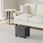 Songmics Storage Ottoman, Small Ottoman Foot Rest With Legs, 12.6 X 15.7 X 13.2 Inches Foot Stool, Load Up To 660 Lb, For Living Room, Bedroom, Dorm, Ink Black Ulsf012B01
