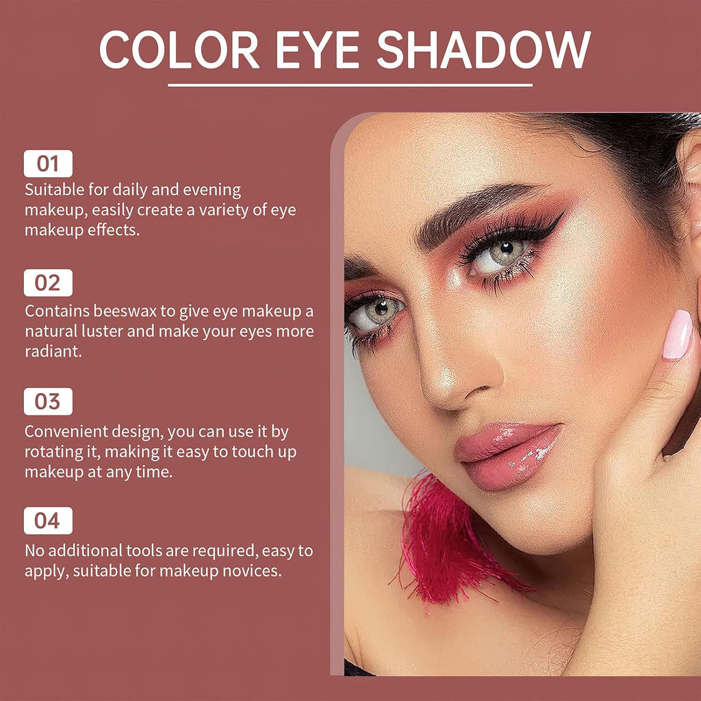 6 Color Eyeshadow Stick Set, Pink, 3 Pcs