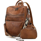 AGLOD Leather Backpack Purse for Women Designer Ladies Shoulder Bag Fashion Faux Work Travel Handbags