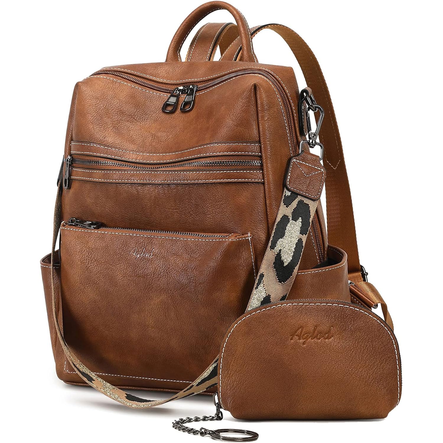 AGLOD Leather Backpack Purse for Women Designer Ladies Shoulder Bag Fashion Faux Work Travel Handbags