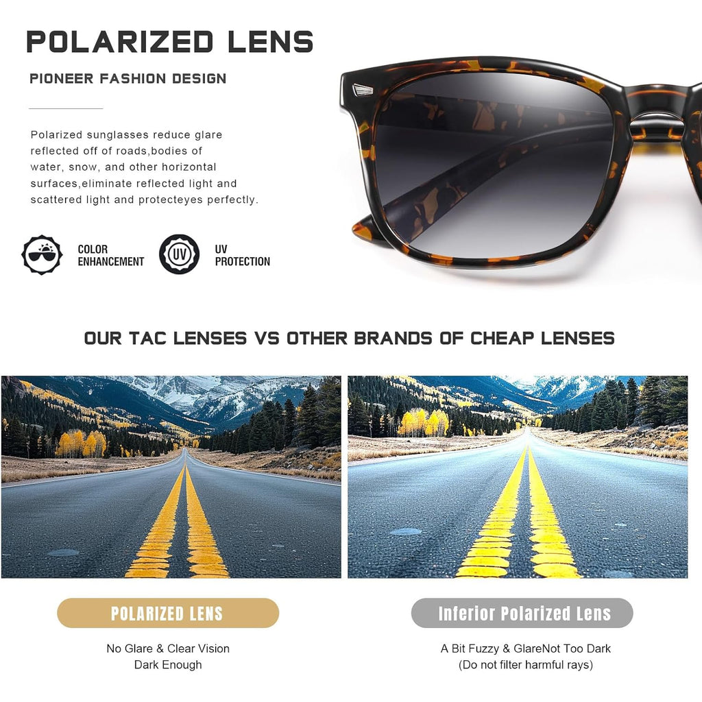 FEIDUSUN Polarized Sunglasses for Women and Men Classic Trendy Sun Glasses with UV Protection