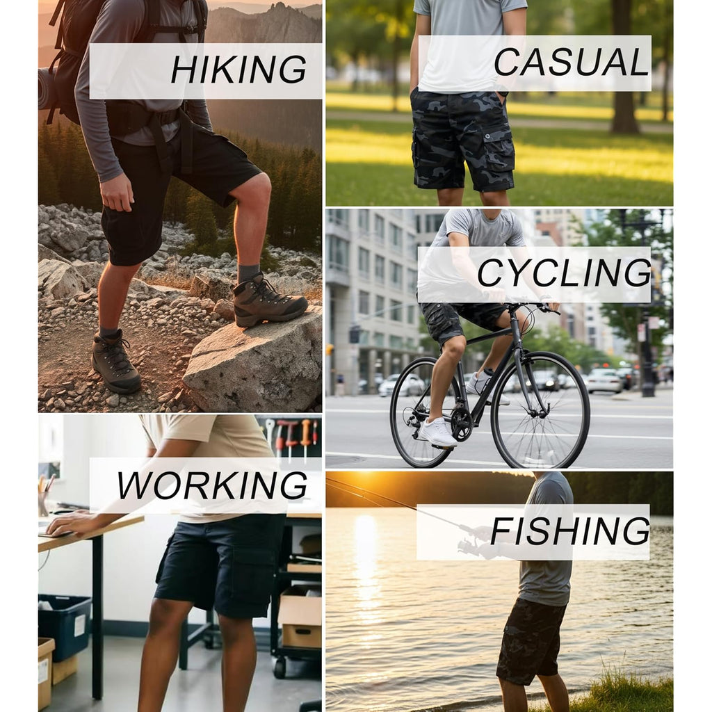 Vtuaol Men'S Cargo Shorts With Multi Pockets Casual Cotton Fishing Hiking Work Shorts