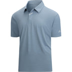 Esabel.C Jacquard Golf Shirts For Men Moisture Wicking Short Sleeve Performance Dry Fit Active Mens Polo Shirts