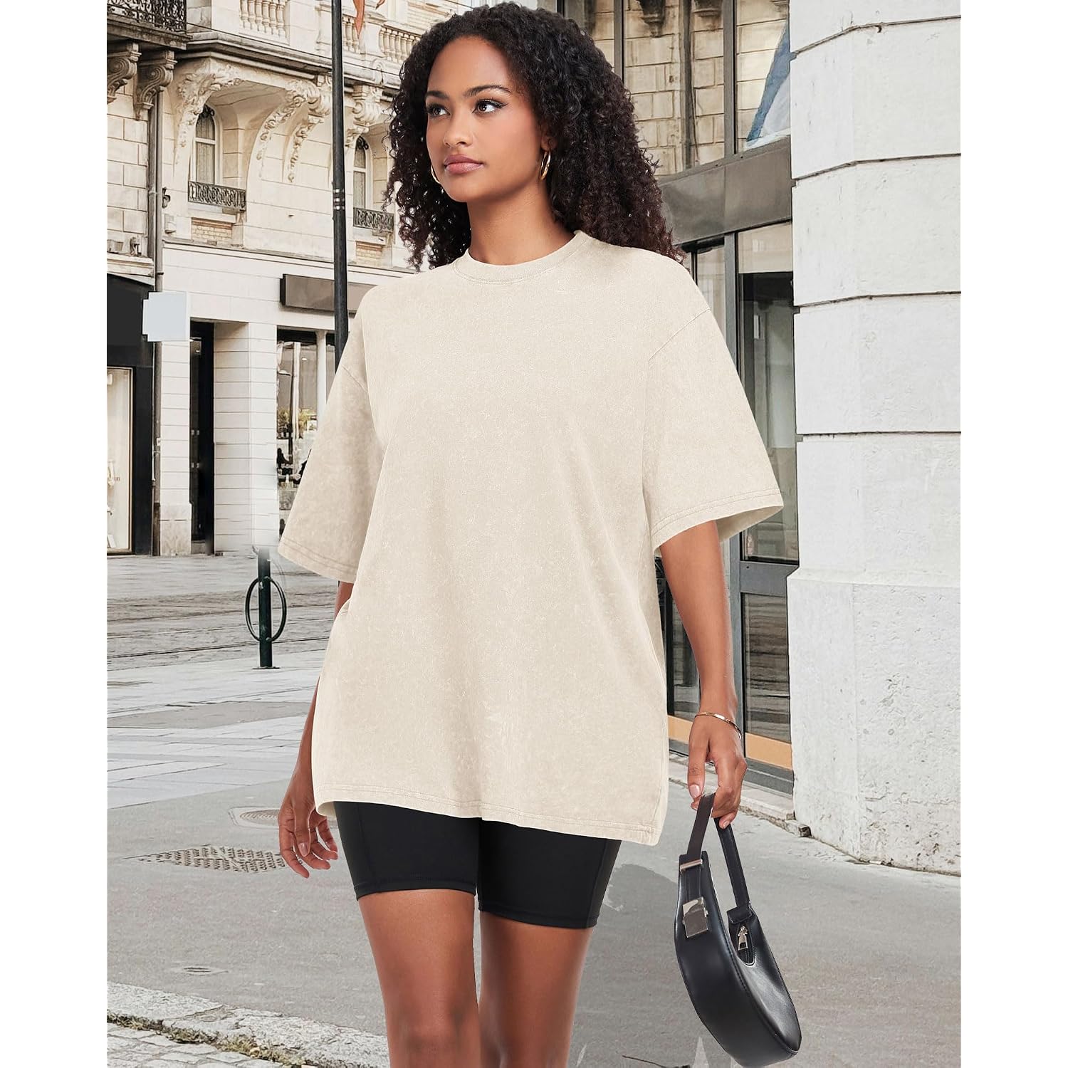 Oversized Tshirts For Women Short Sleeve Crew Neck Vintage Washed Basic Loose Casual Tees 2026