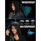 Womens Rain Jacket Lightweight Windbreaker Waterproof Raincoat Cycling Running Hiking Gear Hood Packable