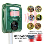 Broox 2026 Upgraded Solar Animal Repellent, Cat Repellent Outdoor, Squirrel Repellent, Deer Repellent, Ultrasonic Pest Repeller, Waterproof Ip 65, Motion Detection, Dog, Raccoon, Skunk, Rabbit, Rodent