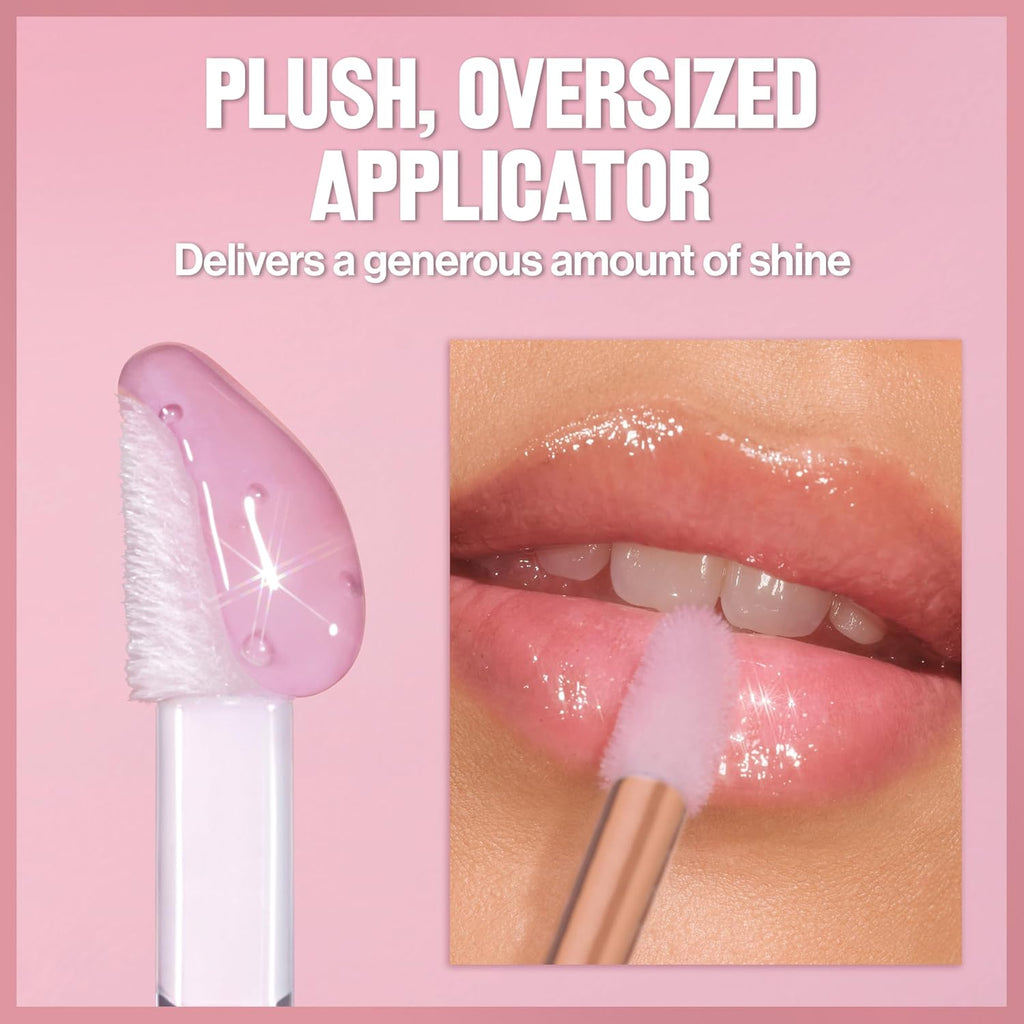 REVLON Super Lustrous Glimmer Lip Oil, Moisturizing & Tinted, Shiny Finish, Made with Plant-Based Squalane, 007 Posh Peach, 0.13 fl oz