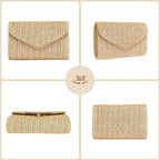Larcenciel Clutch Purse For Women, Trendy Envelope Evening Handbag Party Bag & Chain For Wedding Prom Cocktail Night Vacation