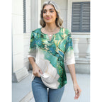 AKEWEI Women's V Neck 3/4 Sleeve T Shirts Summer Top Dressy Casual Basic Tees Shirt Tunic Blouses
